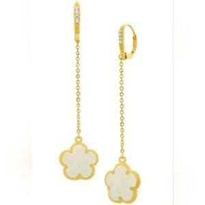 Jan-kou butterfly collection mother of pearl gold plated earrings